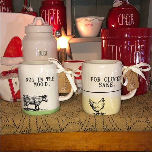 Rae Dunn Other - Rae Dunn NOT IN THE MOO’D & FOR CLUCKS SAKE Mug Set of 2 (Can’t Be Bundled)